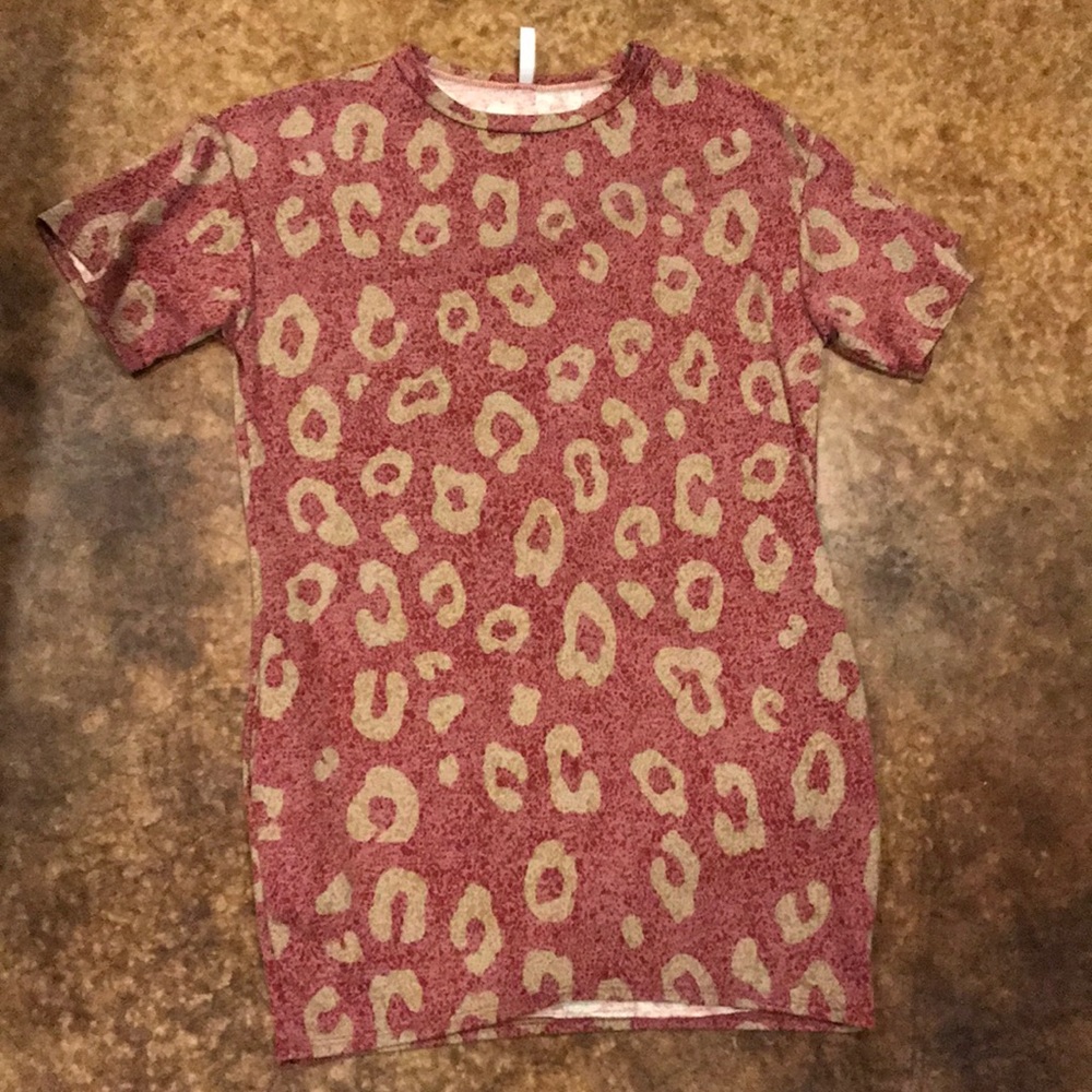 Red and cream leopard tunic shirt